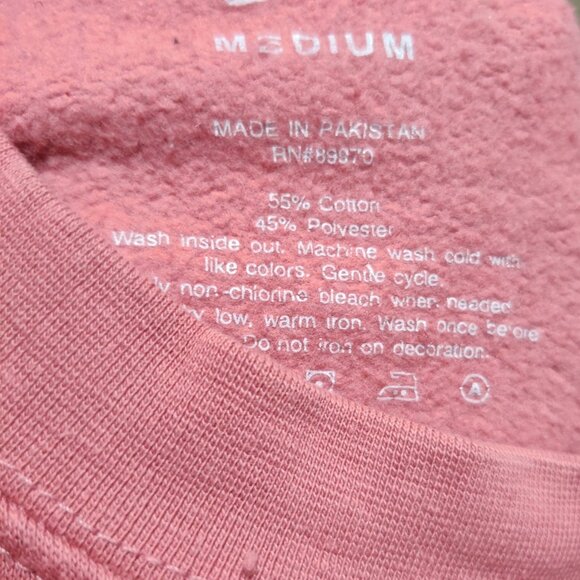 Eighty Eight M Mauve Pink Crewneck Sweatshirt Astronaut Embroidery Pullover Cozy - Picture 7 of 7